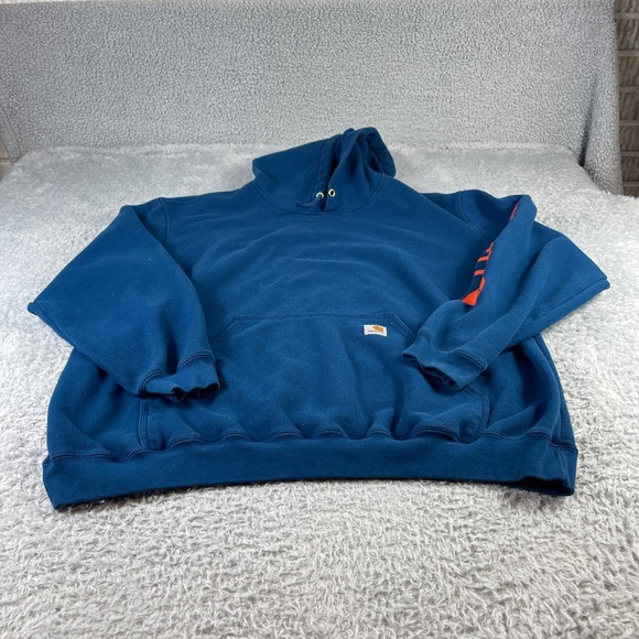 Carhartt Other - Carhartt Blue Hoodie Pullover Sweatshirt Men's 2XL Original Fit Heavyweight